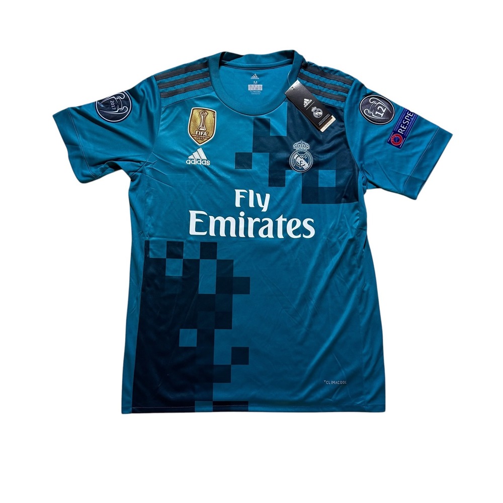 Adidas Real Madrid 2017-18 Jersey Size Medium Teal Ronaldo 7 FIFA Patch NWT